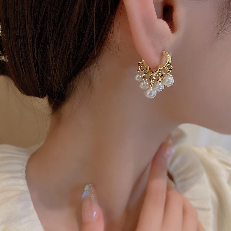 S925 Silbernadel Wolkenperlen Ohrringe - Trendige vielseitige Ohrstecker für Frauen