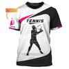 T-shirt Graphique Balle de Tennis Nom Personnalisé Hommes Femmes Sport Mode Rue Tendance Col Rond T-shirts Personnalité DIY Hauts Homme