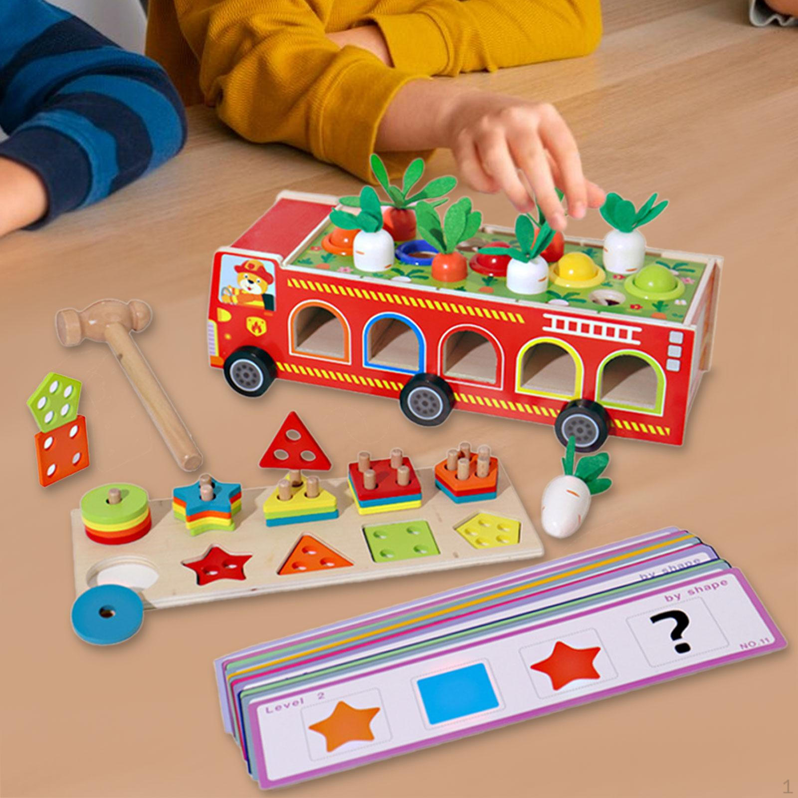 Montessori Toys,Wooden Color & Shape Sorter Toys,Early Educational Sorting Matching Shape,Matching