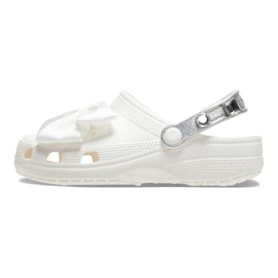 Bow Round Toe Thick Sole Comfortable Lightweight Clogs Women Clogs White 209913-100