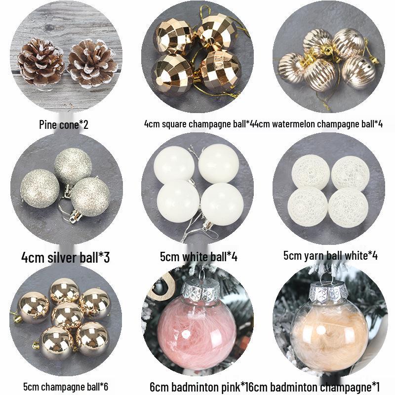 45cm Snow-Flocked Christmas Tree Set with DIY Ornaments - Perfect for Holiday Decor