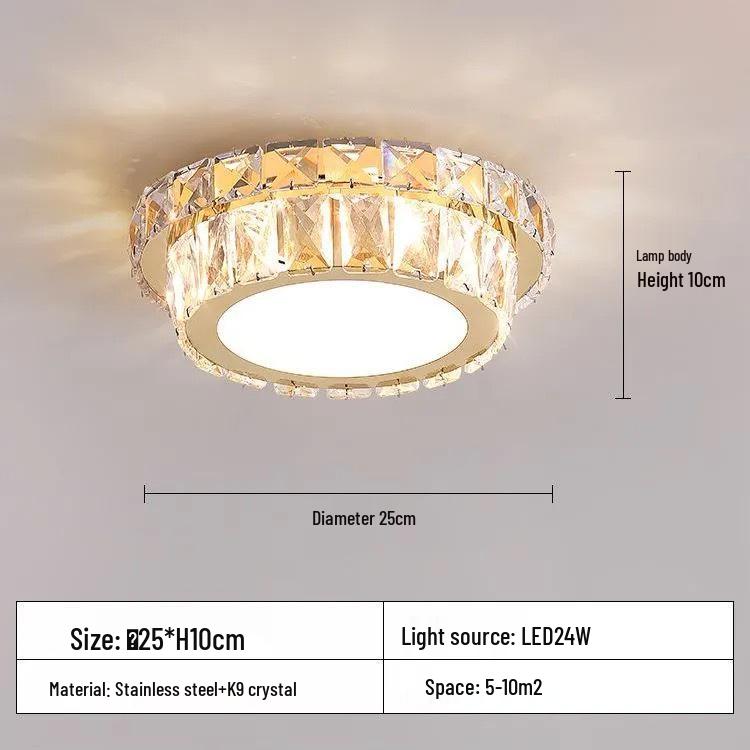 Modern LED Crystal Ceiling Light for Hallway or Corridor