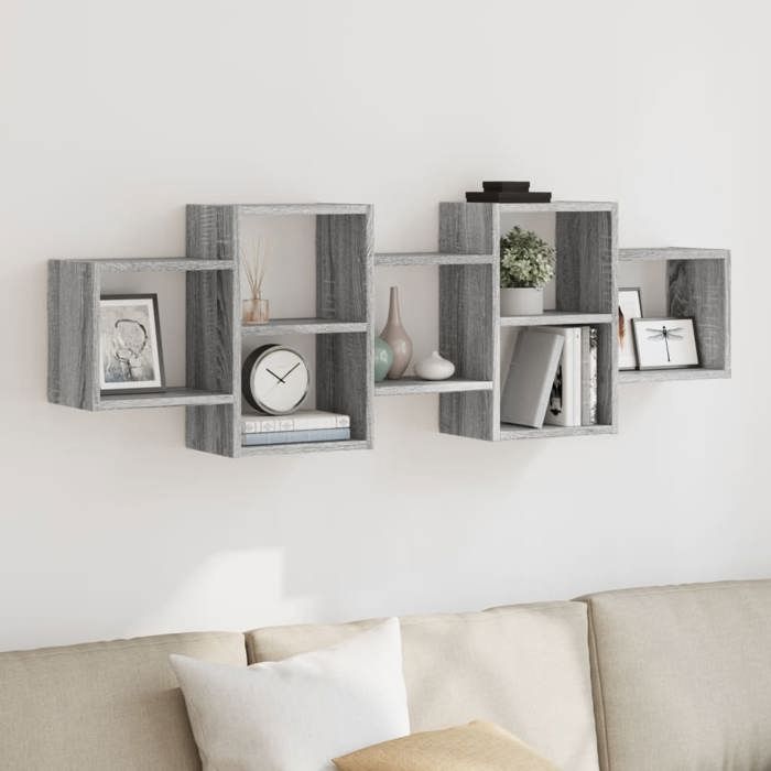 VidaXL Étagère murale sonoma gris 129x18x42 cm bois ingénierie 853223