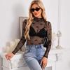 2025 Europäisch-Amerikanisches Slim Fit Langarm Spitzen-Schleifentop