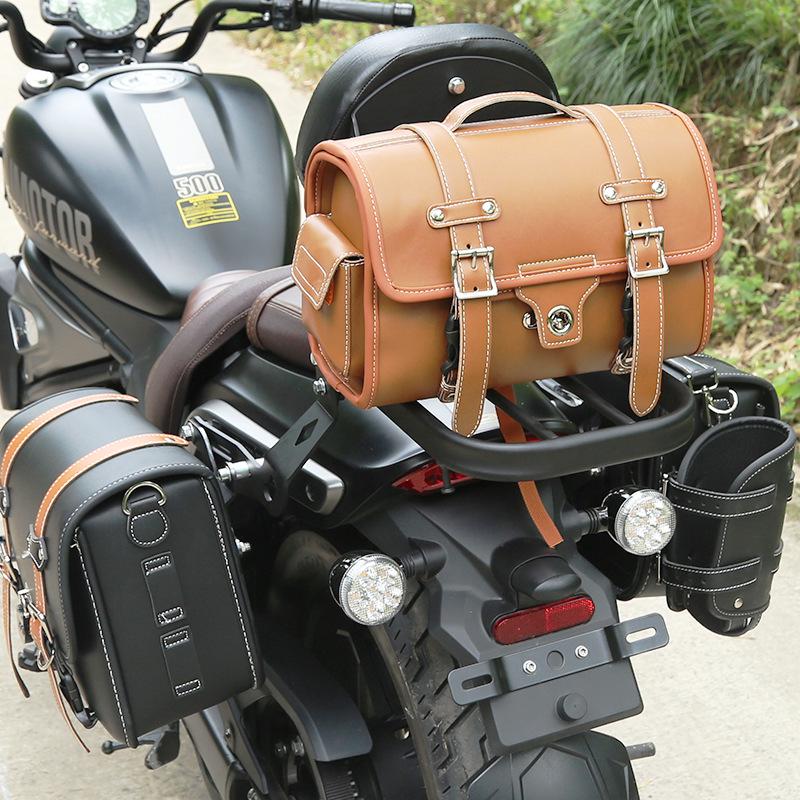 Zongshen Yomi YOMI Crash Bar Bumper, Retro Leather Side Bag, and Folding Backrest for ZS125-5A Motorcycle Accessories