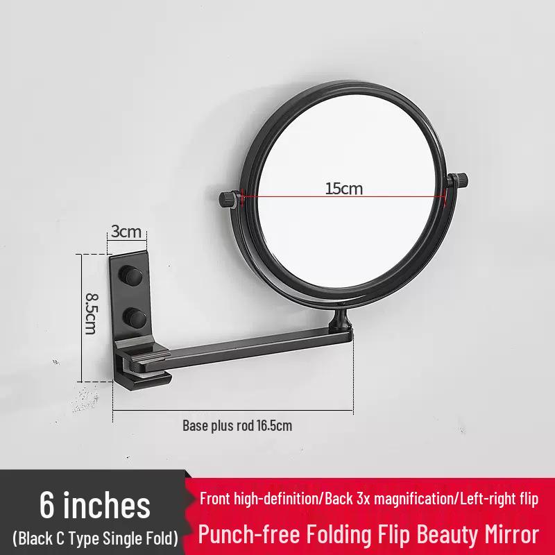 Specchio per Trucco Telescopico da Parete Rotante a 360°