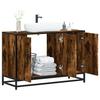 VidaXL Armoire de lavabo de salle de bain chêne fumé 90x33x60 cm, meuble de lavabo de salle de bain, meuble de salle de 849271