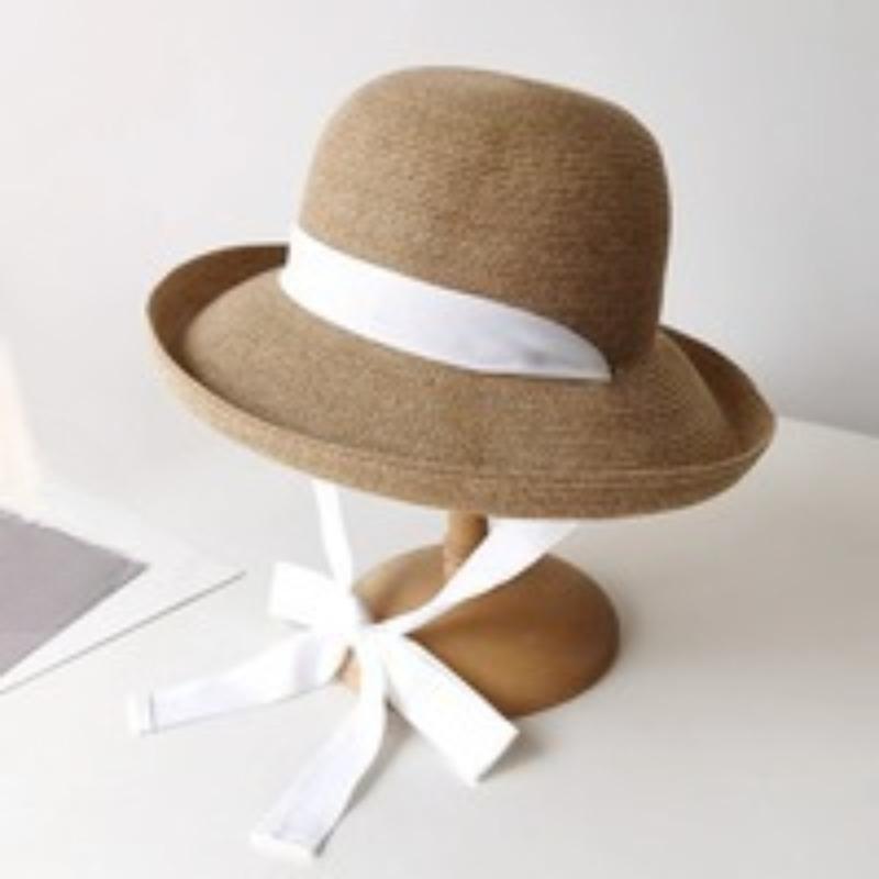 Light Luxury Sun Hat Japanese New Japanese Straw Hat Women's Summer Flip Flops Out for Vacation on The Beach Sun Protection Sun Hat