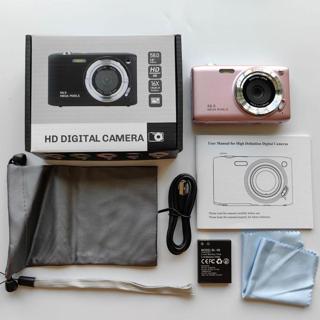 High-Definition 58MP Digital Camera: 2.88-inch, Multi-Color, Student-Friendly, Lightweight