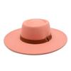 Solid Color Wool 9.5Cm Brim Men'S And Women'S Warm Outdoor Elliptical Concave Convex Torus Top Hat