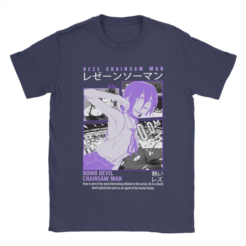 Chainsaw Man Reze Movie Devil Mens T Shirt  Novelty Tee Shirt Short Sleeve Crew Neck TShirt Cotton Birthday Present Tops