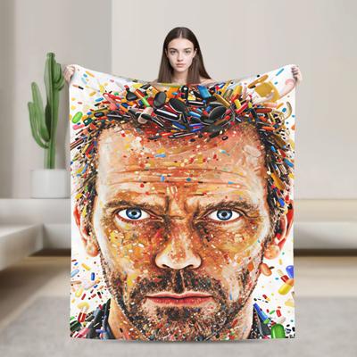 Dr House MD Flannel Blankets Soft Durable Throw Blanket for Couch Bed Picnic Funny Bedspread Sofa Bed Cover