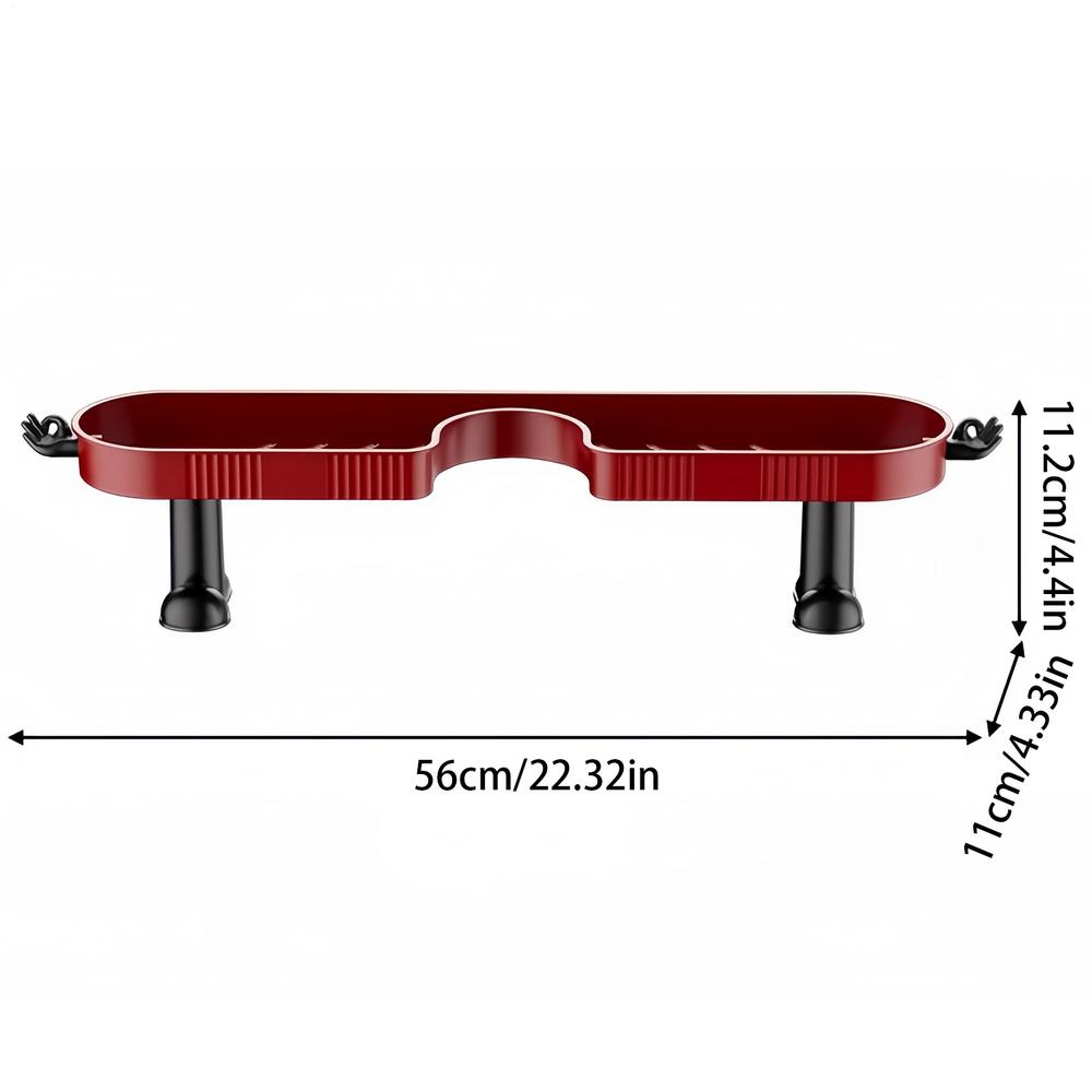 Bathroom Sink Shelf Widened U-shape Drying Rack Drain Tray With Hook Rustproof Waterproof Bathroom Faucet Organizer For Sponge