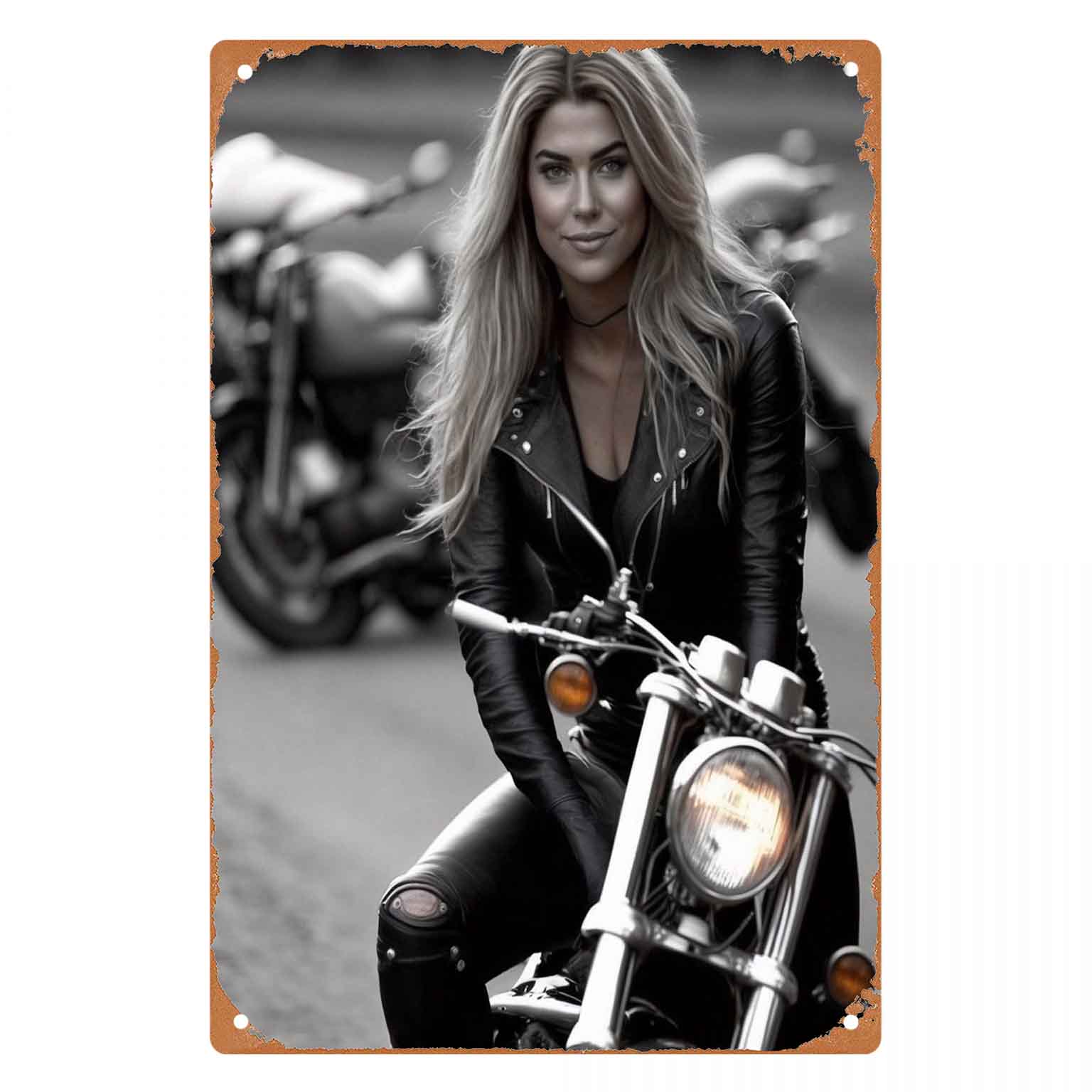 

Girl and Her Bike Exploring the Urban Jungle Vintage Metal Wall Sign Decor 20x30cm