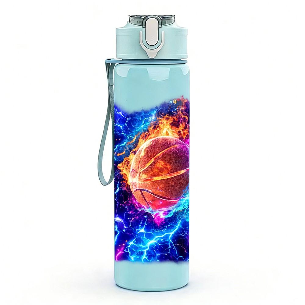 1PC Galaxy Space Nebula Abstract Print 750ml Color Plastic Sports Water Bottle Leakproof Flip Straw Lid Suitable for Sports Office Home Use