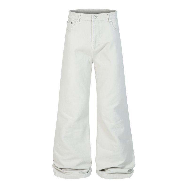 Blaexit American Retro Cleanfit Black Flared Jeans for Men A-Line Straight Loose Baggy Pants