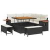 Ensemble de canapé de jardin 8 pièces vidaXL avec coussins noirs poly rattan, Ensemble de salle à manger de jardin 3 pièces 3363165