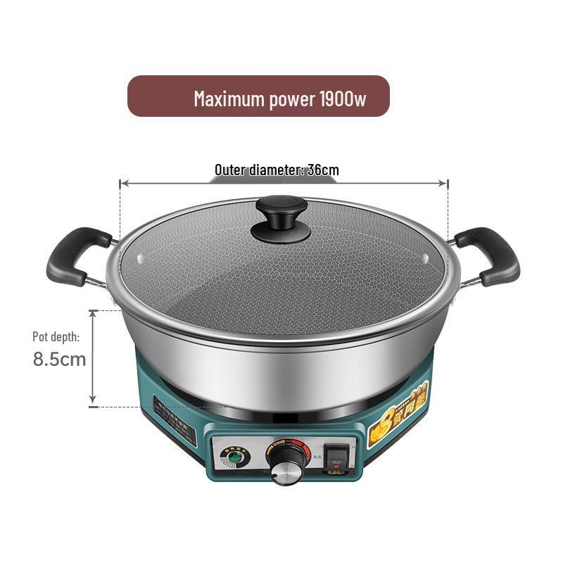 Multipurpose Non-Stick Stainless Steel Electric Pancake and Frying Pan