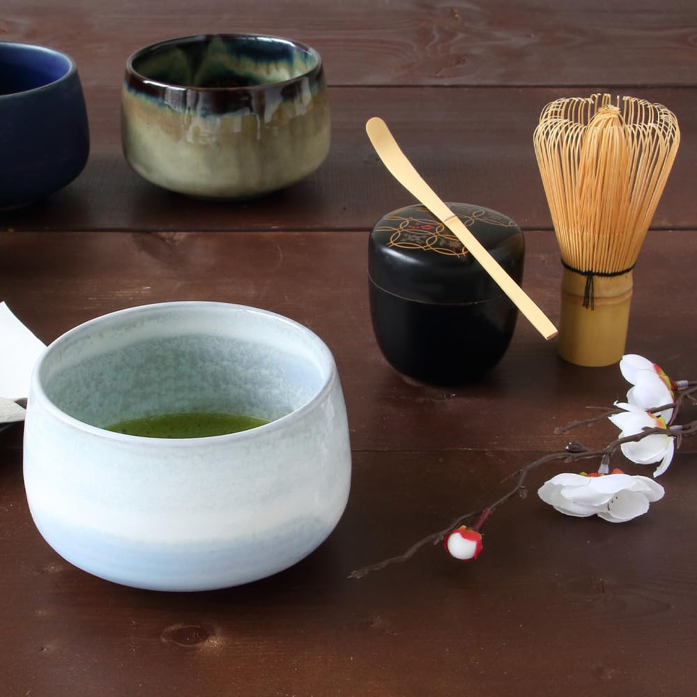 World Create Aika Hasami Ware Matcha 3-Piece Set, Silver, Size: Approx. W13.5 D20 H8.5 14979