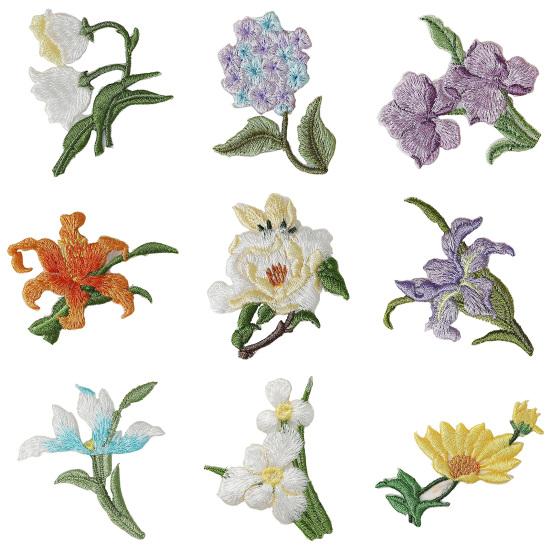 Toppa Ricamata Floreale Termoadesiva da Cucire Toppa Decorativa Applicazione Floreale Ricamata per Jeans Camicie Cappelli Borse Riparazione