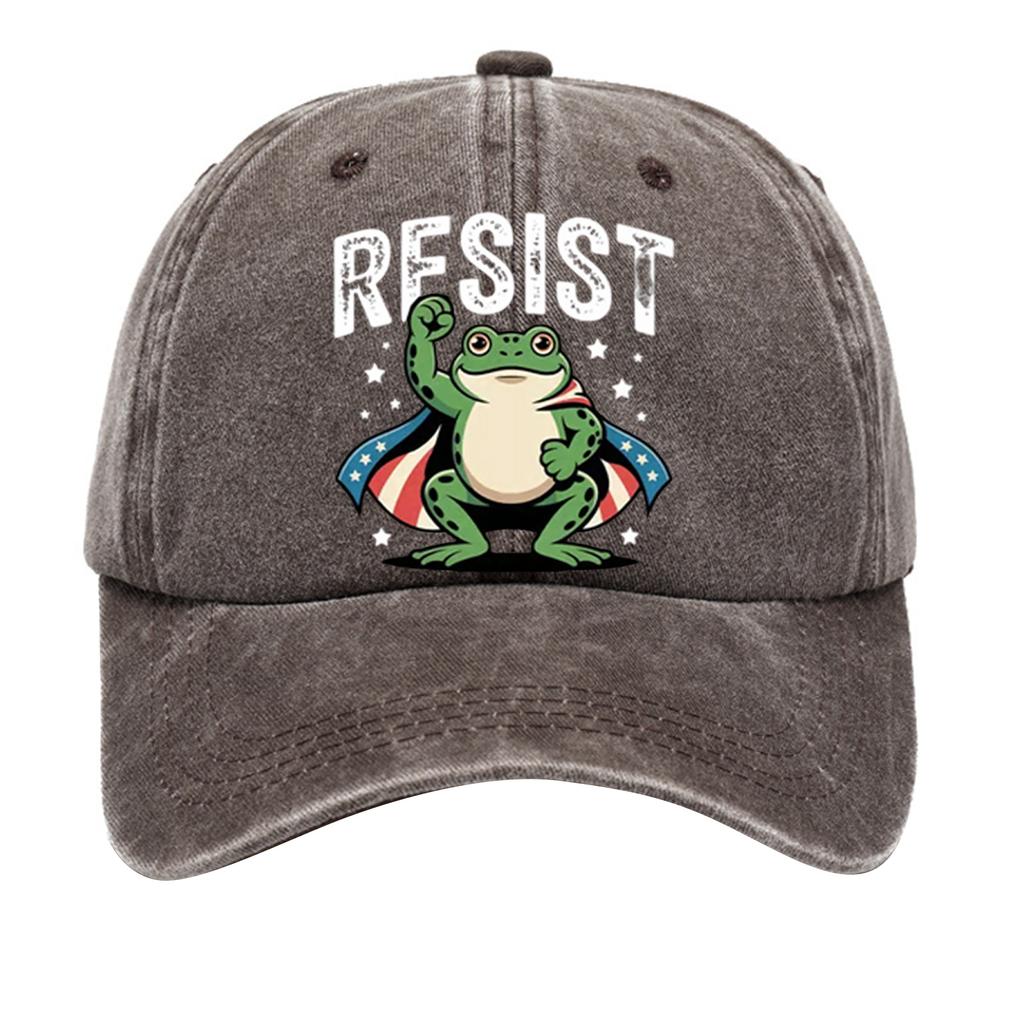 Men's Washed Cotton Baseball Cap With Printed Distressed Soft Top Denim Hat, Vintage Hat