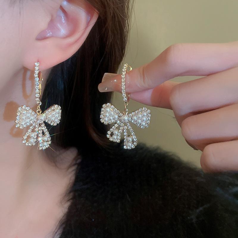 Vintage Light Luxury Long Dangle Earrings for Women, Fresh Sweet Style, Hypoallergenic Nickel-Free High-End Jewelry Gift