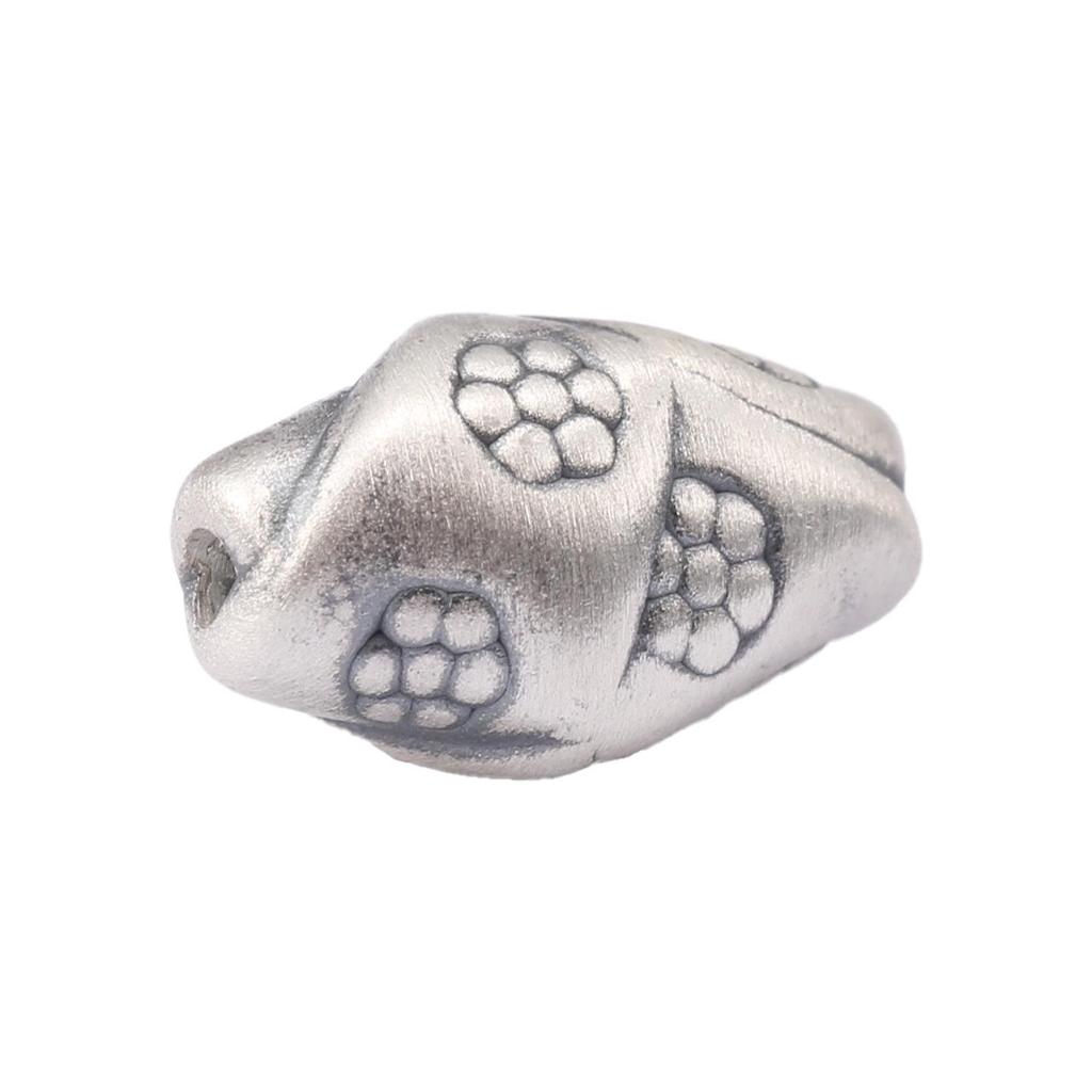 S999 Sterling Silver Small Irregular Flower Polygon Beads for DIY Red String Bracelet - 3D Through-Hole Pure Silver Accessories