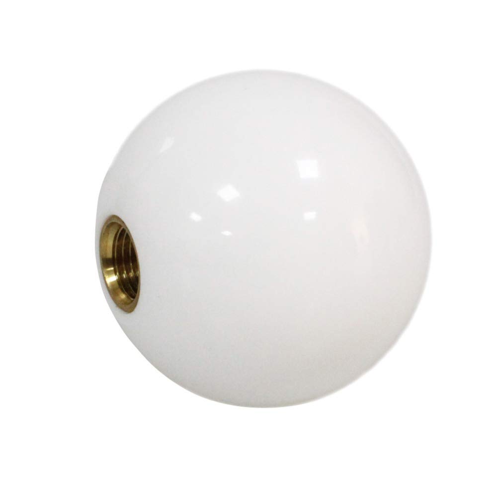 HANSWD Pearl Shift Pearl Gear Knob for Universal Custom Black with 3 Adapters for Japanese Vehicles Knob, Ball-Shaped AT/MT Vehicles, (Natural White)