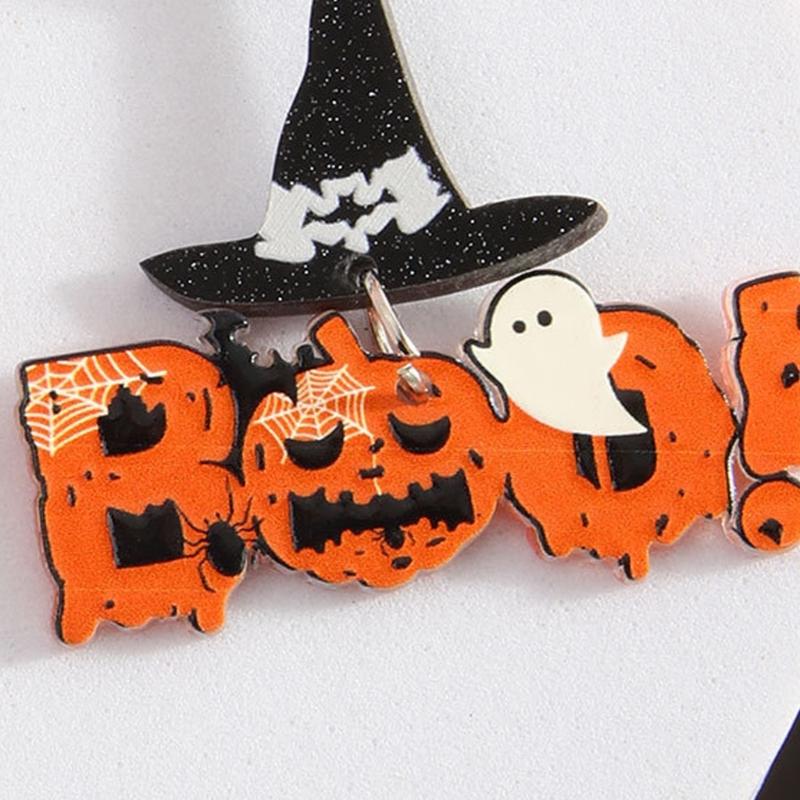 Halloween Pumpkin Hallucination Skeleton Cartoon Acrylic Earrings Lightweight Stable Accessories For Women Girls Costume Party