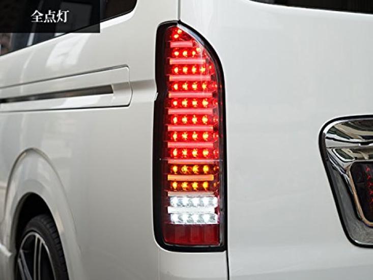 Regius Ace 200 Series 1st to 7th LED Fiber Red Clear Tail Lamp TRISTAR'S [Hiace Generation]