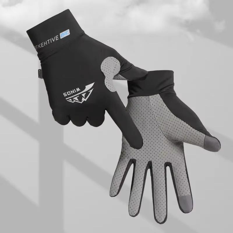 Sports Gloves Breathable Anti-Slip Full Finger Gloves Ice Silk UV Protection Touch Screen Gloves Men Women Fishing Rowing Gloves
