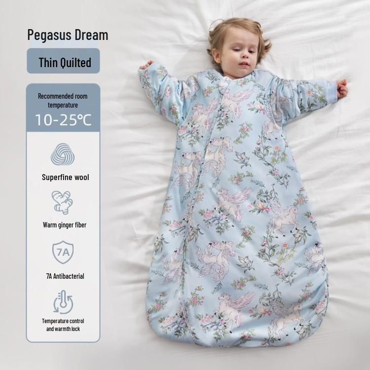 Wool & Ginger Baby Sleeping Bag: All-Season, Temperature-Control, Anti-Kick Quilt for Newborns
