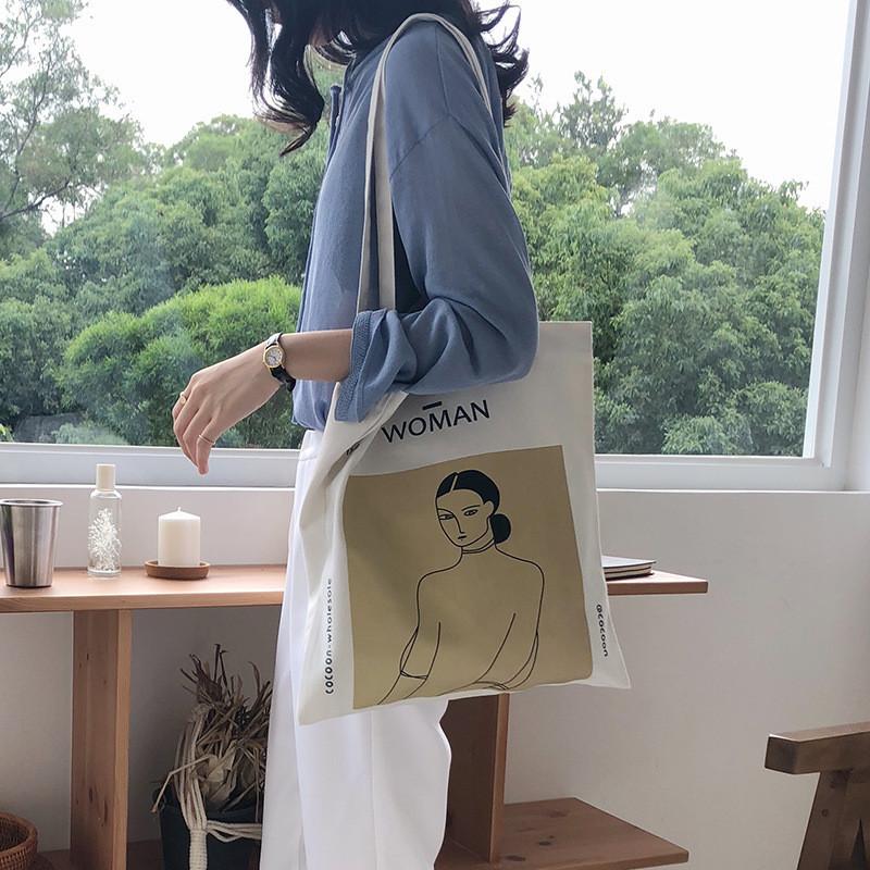 

Ulzzang Harajuku Japanese Style Canvas Shoulder Bag With Cute Print For Students LaceUp