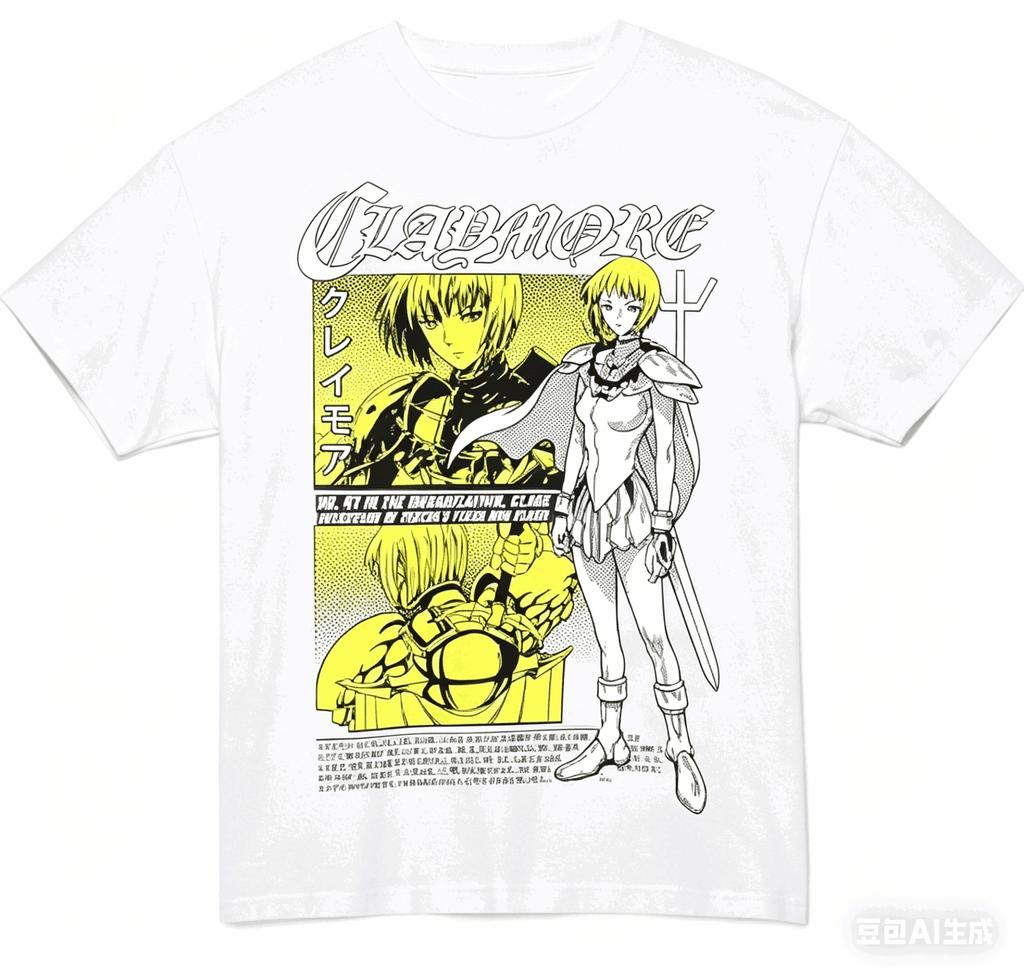 Claymore T Shirt Personality Clothes New Model Anime T-shirt Yearround Clothing Plus Size Unisex Streetwear Trendy Couples