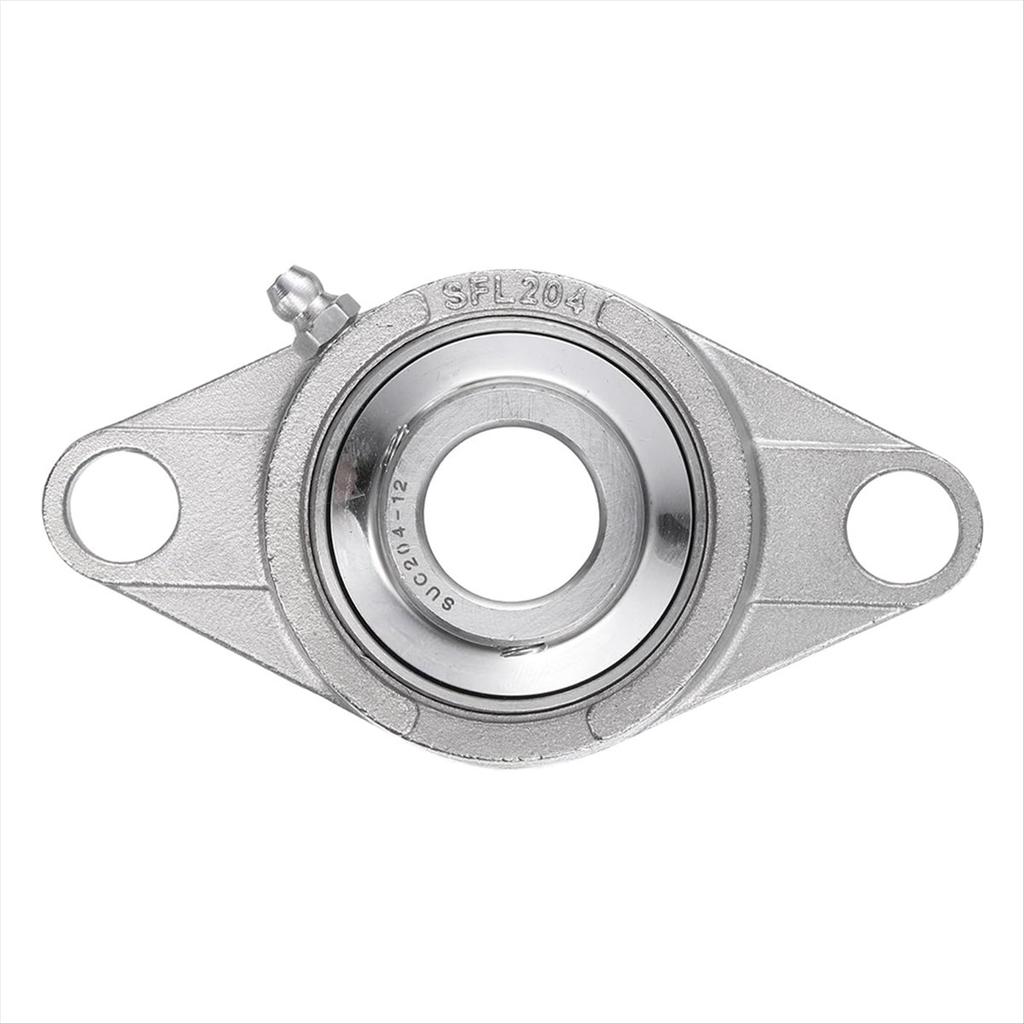 2025+ 2 Pcs SUCFL204-12 Pillow Block Bearings 3/4 Inch Bore Self Alignment, Solid Cast Iron Base Mounted Chrome Steel Bearings
