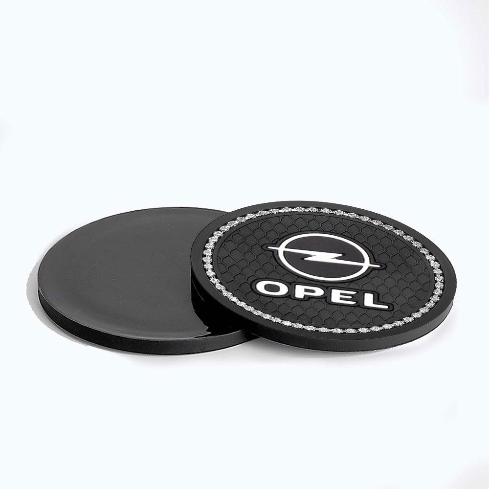 AAAYU1 AAAYQ1 1/2Pcs Car Coaster Diamond Rubber Non-slip Mat Water Cup Slot Pad For Opel Zafira Corsa D Insignia Mokka Regal Car Wheel Hubcap