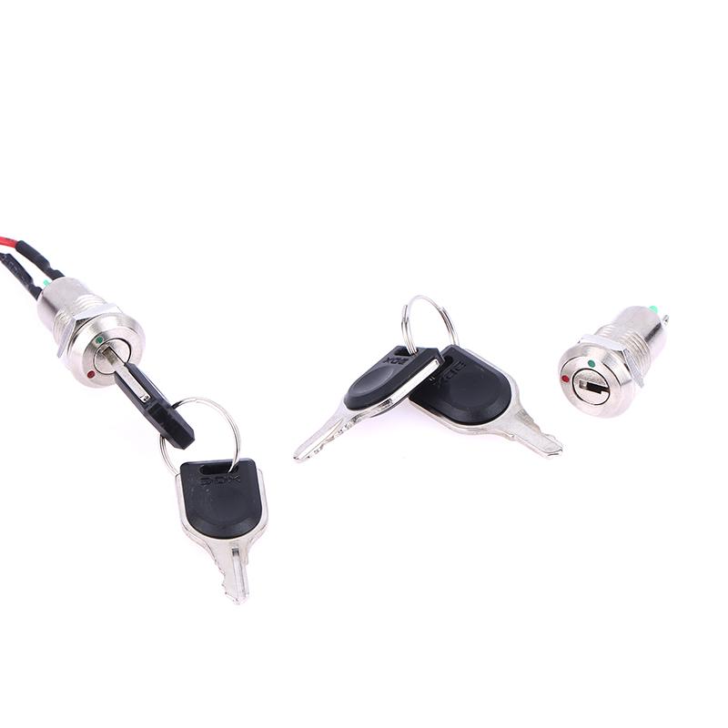 1Pcs 12Mm Zinc Alloy Electronic Key Switch With 2 Keys On Off Phone Lock Security Power Button Tubular Terminals 2 Position 1A