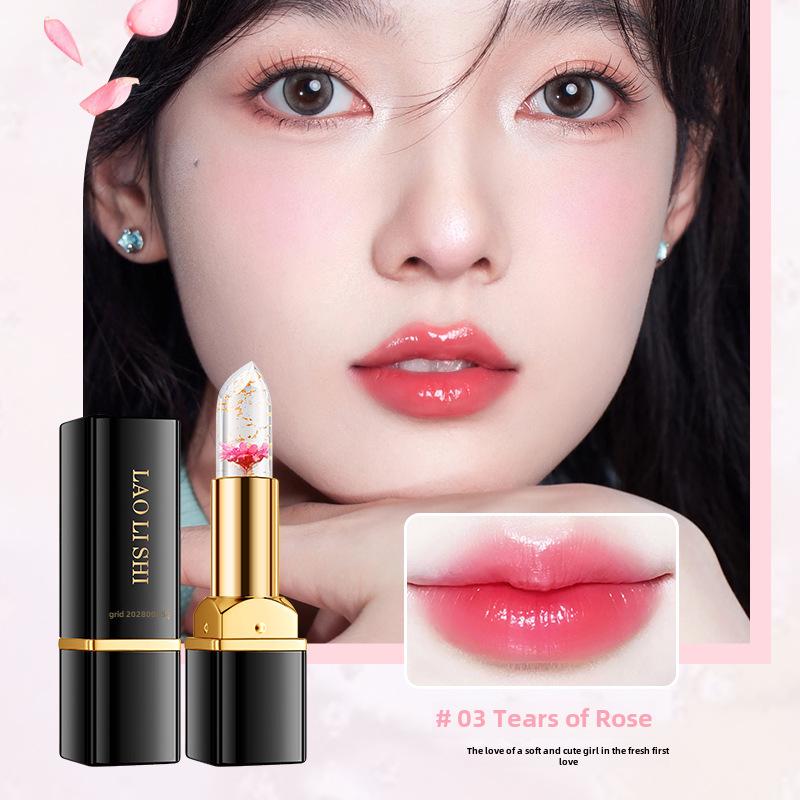 Farbwechselnder Lippenbalsam mit Blume für Frauen: Feuchtigkeitsspendend, Lang anhaltend, Nicht klebrig, Nicht verblassend, Temperaturempfindlich, Sicher für schwangere Frauen.