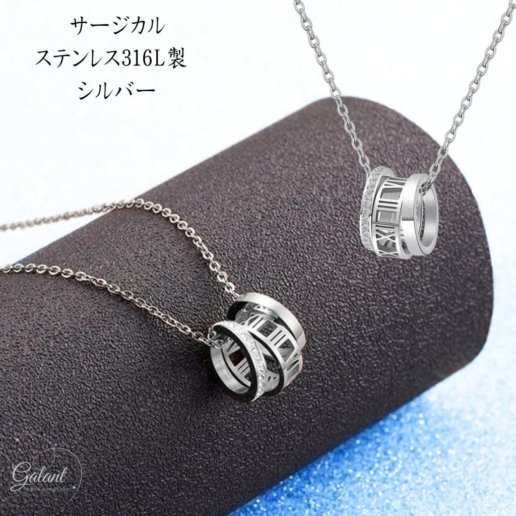 Roman Numeral Always For Women and CZ Diamond Roman Surgical Stainless Silver [Galant] Necklace, Wear, Men, Simple, Hypoallergenic, (Zirconia),