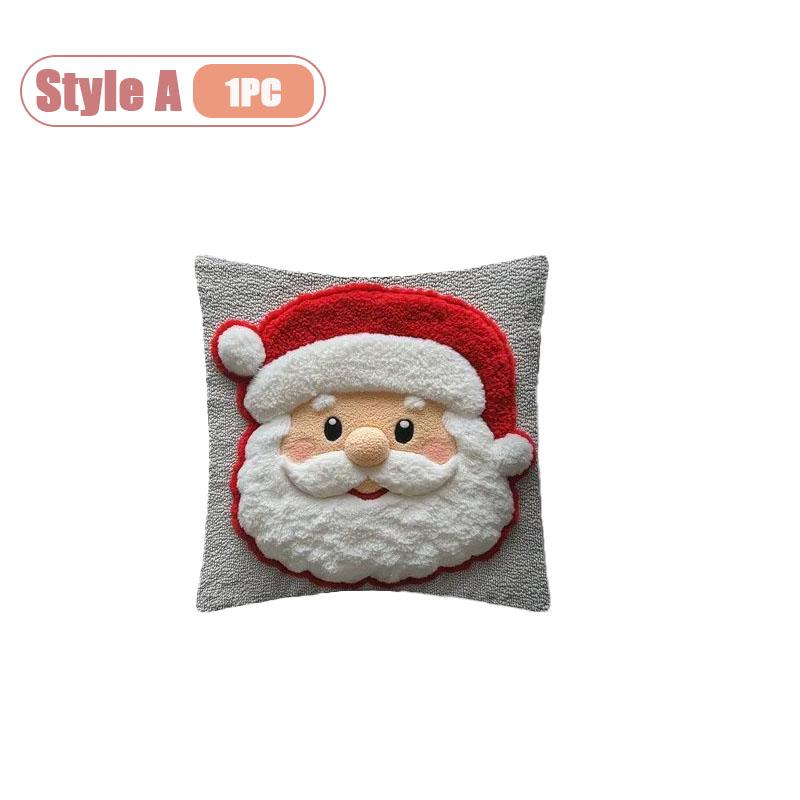 1-10PCS Christmas Pillow Cover Snowman and Reindeer Digital Print Sofa Cushion for Home Office and Living Room Holiday Decor