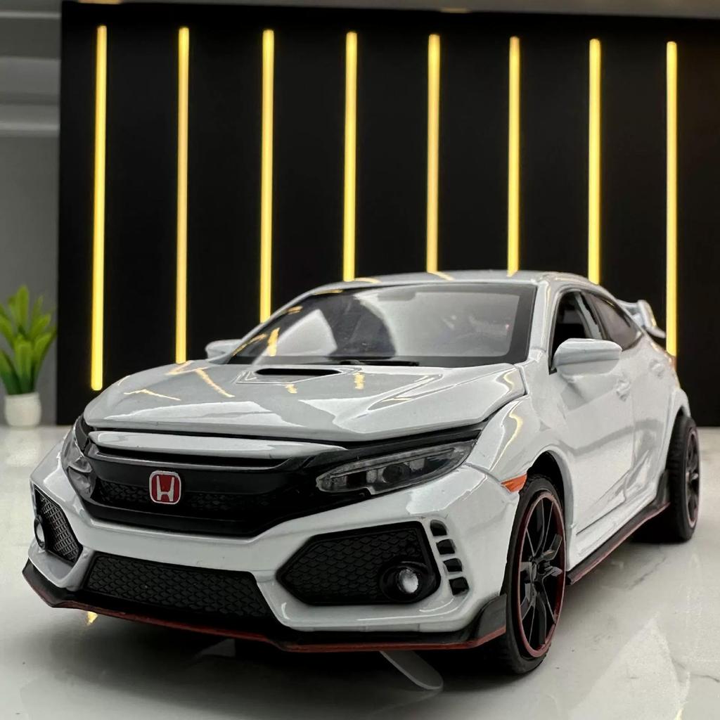 Honda Civic Type R Modellauto im Maßstab 1:32, aus Metallguss, mit Sockel, Sammlerstück, Geburtstagsgeschenk für Jungen