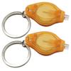 2Pcs Mini LED Flashlights with Key Ring Compact Size Portable Battery Powered Outdoor Camping Bright Tiny Light Emergency Lamps