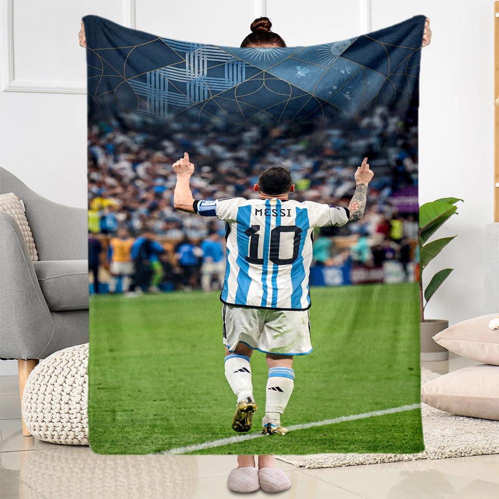 Messi 586 Decke Bequem Perfekt für Couch Sofa Picknicks Vier Jahreszeiten Universell Stilvolle Dekoration Geschenke Für Familie Oder Freunde