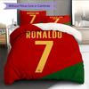 Lenjerie de pat cu model Cristiano Ronaldo Decorațiune pentru casă Cadou de ziua de naștere (1 * husă de pilotă + 2 * fețe de pernă, fără miez),merchandise pentru fani.