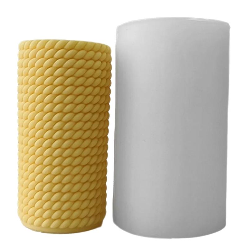 Silicone Candle Mould For Craft Star Embossed Cylinder Shape Reusable Home Decoration Candle Making Tool