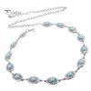 Exotic Lace Metal Ring Belt Waist Chain for Women, Adjustable Fit Waistband with Turquoise Decor, High Retro Ethnic Style Dresses Skirts Beachwear
