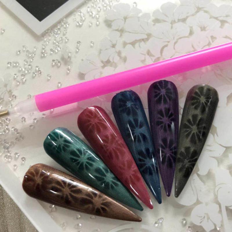 Nail Art Cat Eye Magnet Pen Double Head Plum Blossom Image Magical Stick DIY Magic 3D Magnetic Polish UV Gel Polish Cat Eyes