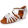 Chaussures de Danse Latine pour Enfants Talon Bas 3.5cm Filles Entraînement Salle de Bal Semelle Souple Chaussures de Danse