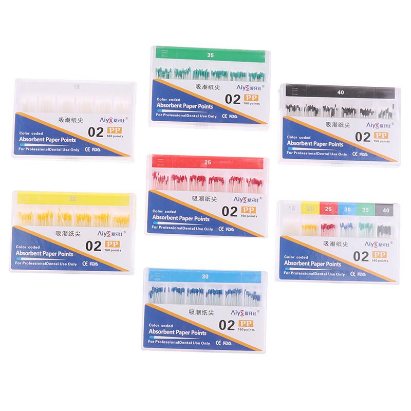 1 Låda Dental Absorberande Pappersspetsar Sterila Blandade Storlekar 02 04 06 Konicitet 15-40 Tandvårdsmaterial Endodonti Pappersspetsar