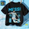 Messi Fußball für 4-14 Jahre Sommer 2026 Kinderkleidung Coole T-Shirts für Kinder Stich Jungen Kinderbekleidung